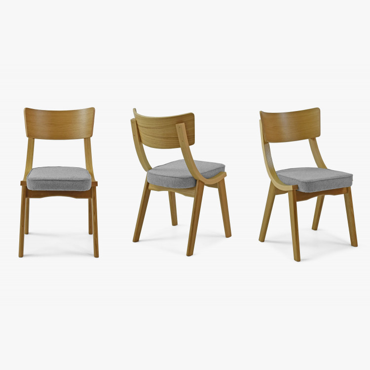 Étkezőszék tölgy, mentazöld kárpittal  - 9