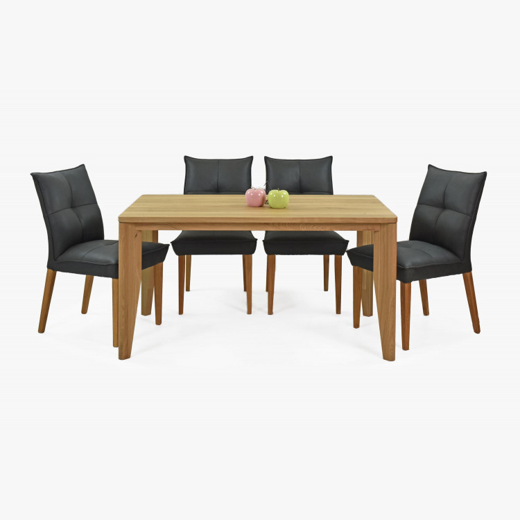Szett kényelmes szék és asztal 140 x 80 masszív tölgy  - 11
