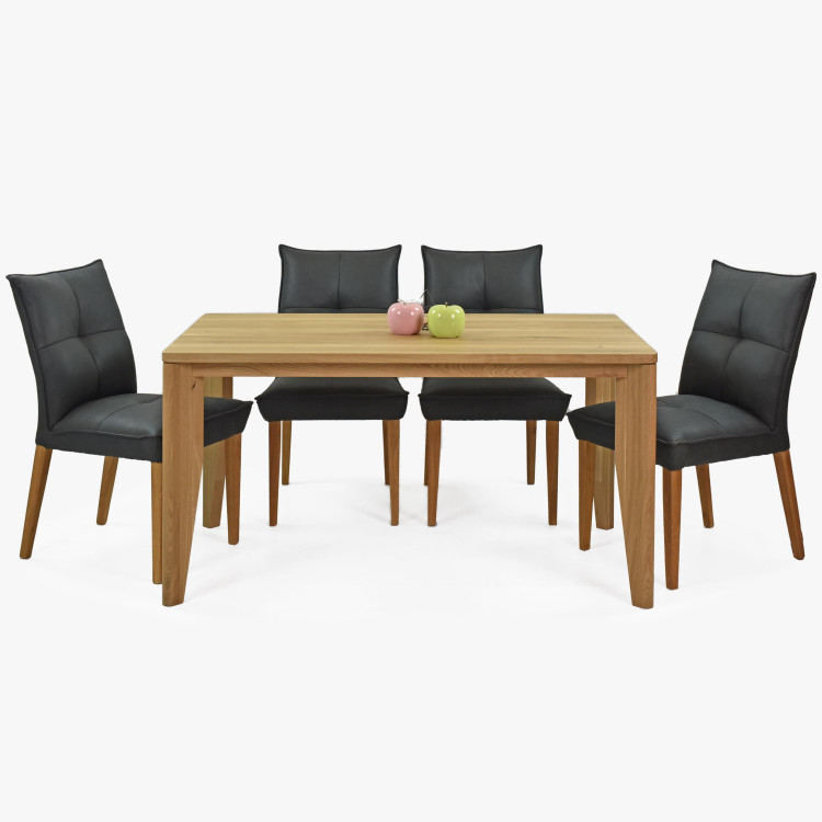 Szett kényelmes szék és asztal 140 x 80 masszív tölgy  - 18