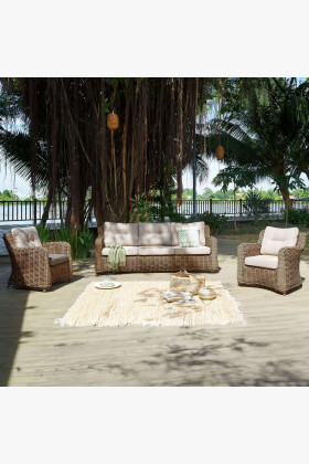 Barna kerti rattan ülőgarnitúra, Barakaldo  - 0