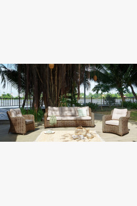 Barna kerti rattan ülőgarnitúra, Barakaldo  - 0 2