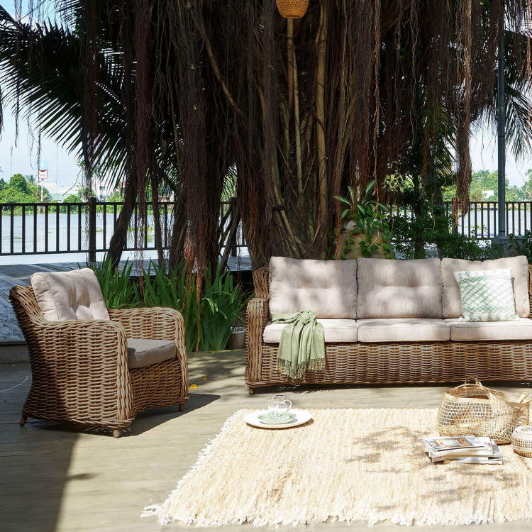 Barna kerti rattan ülőgarnitúra, Barakaldo  - 2