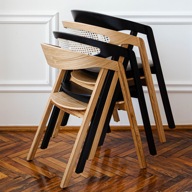Egymásra rakható tölgyfa szék - tömörfa  - 4