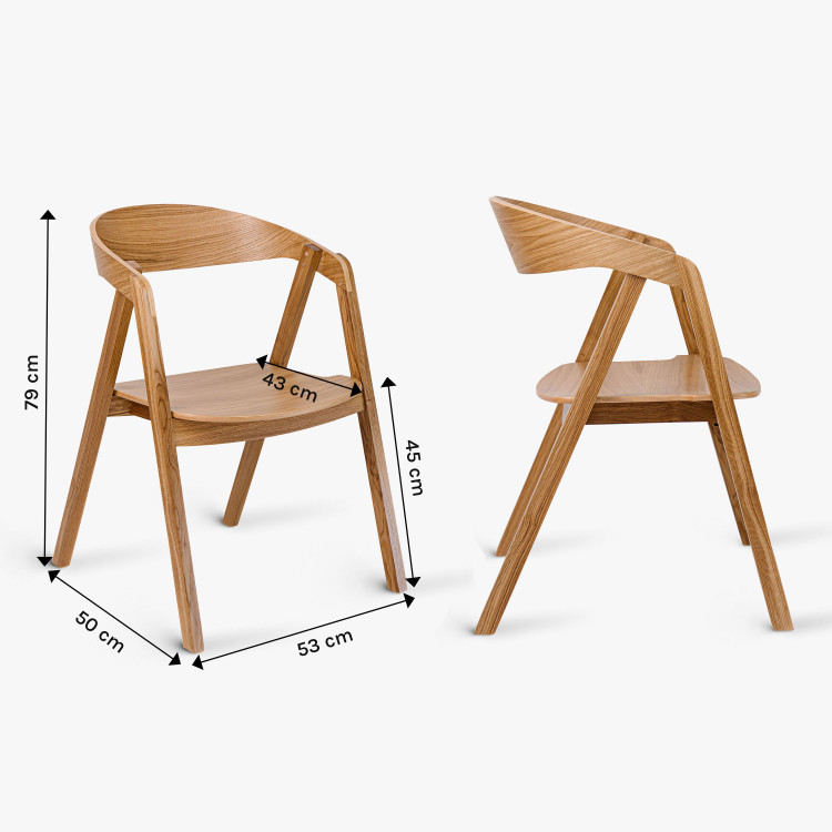 Egymásra rakható tölgyfa szék - tömörfa  - 5