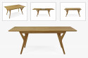 Tömör tölgyfa étkezőasztal, bővíthető, Avano 160-200 x 90 cm  - 7