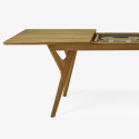 Tömör tölgyfa étkezőasztal, bővíthető, Avano 160-200 x 90 cm  - 9