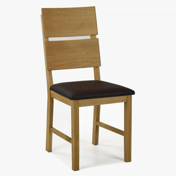 Tölgyfa szék Nora - Pu barna - MEGA akció  - 1