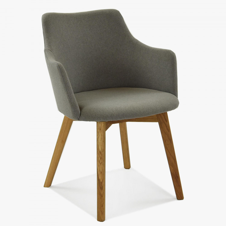 Kéztámlás szék Bella - szürkés-barna  - 1