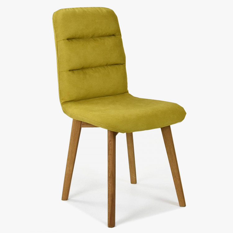 Kényelmes szék, sárga - tölgyfa lábak Orlando  - 1