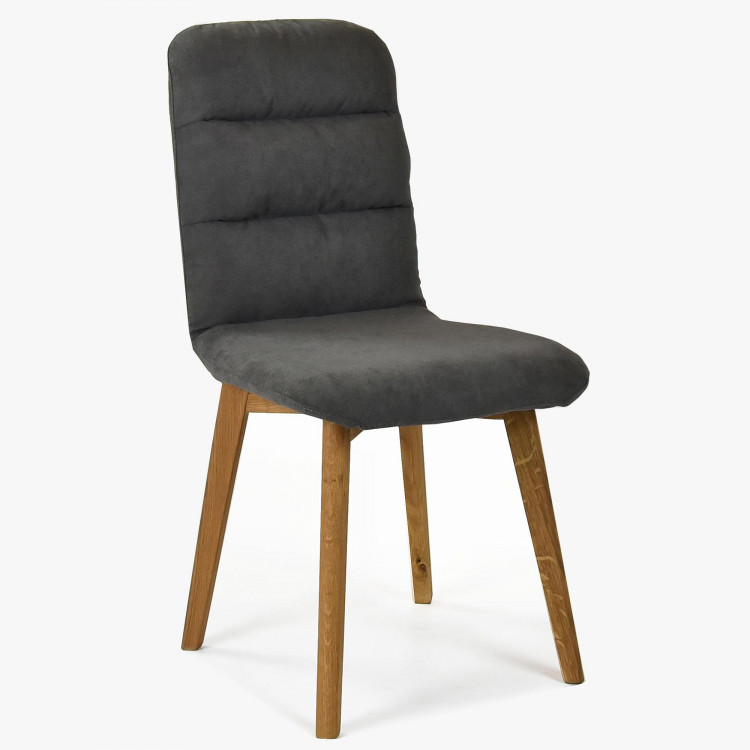 Kényelmes szék, sötétszürke - tölgyfa lábak Orlando