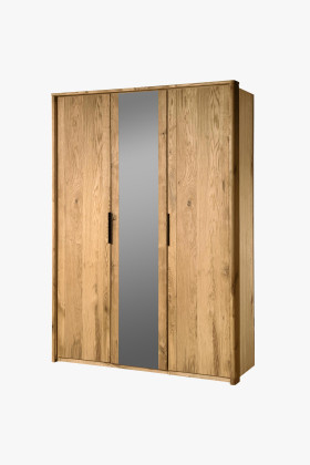 Háromajtós tömör tölgy szekrény olajszínű természetes fa Texas 13