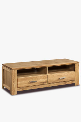 Tölgyfa TV-szekrény 145x50x58 cm, 2 fiókos, olajozott felület
