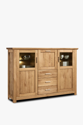 Nagy tömör tölgyfa íróasztal masszív kivitelben, természetes fa