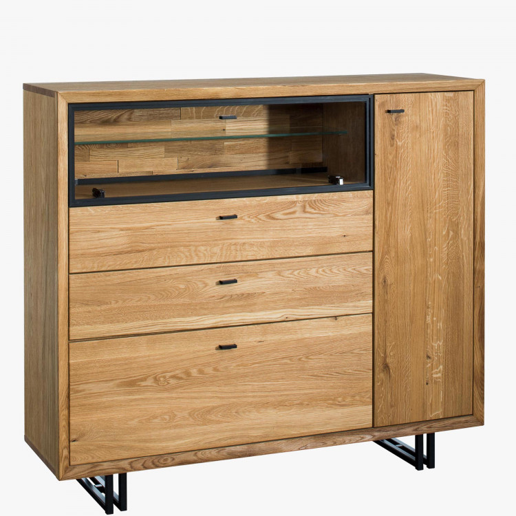 Tölgyfa tálaló fém lábakon, Vilo 47  - 1