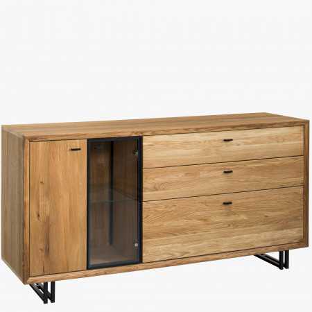 Nagy tölgyfa komód fém lábakon, Vilo 49  - 1