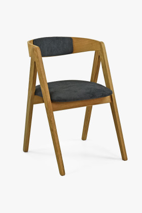 Tölgyfa étkezőszék Maja, grafit színű  - 0