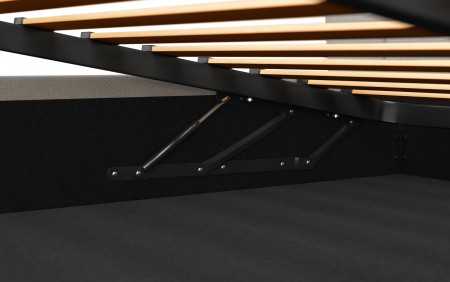 Čaluněná postel s úložným prostorem béžová, 180 x 200 cm  - 1