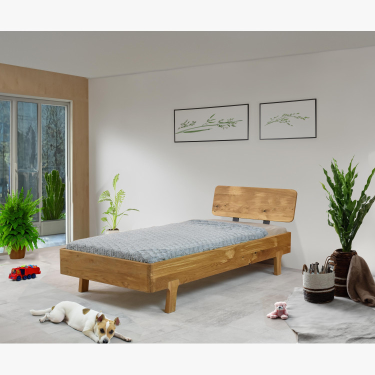 Jednolůžková postel z masivu dub 90 x 200 cm
