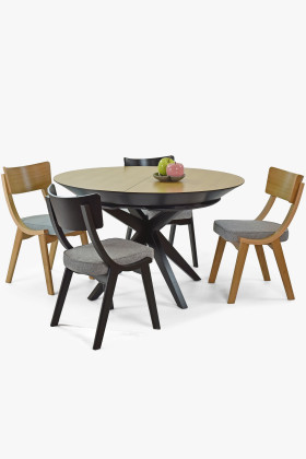 Kerek fehér étkezőasztal - bővíthető Ø127 cm  - 0 2