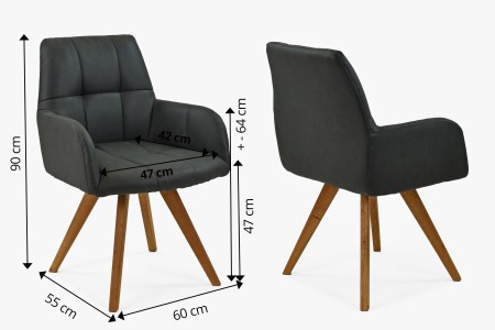 Étkezőszék fekete szövettel, Nebolo  - 8