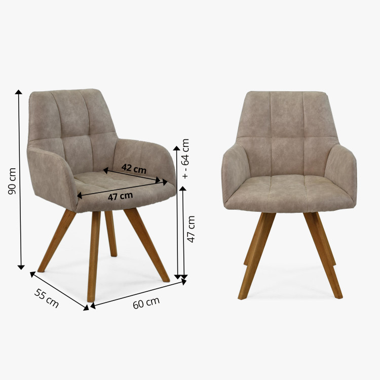 Étkezőszék világosszürke szövettel, Nebolo  - 8