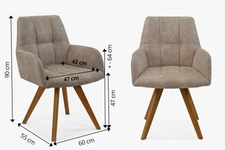 Étkezőszék világosszürke szövettel, Nebolo  - 8