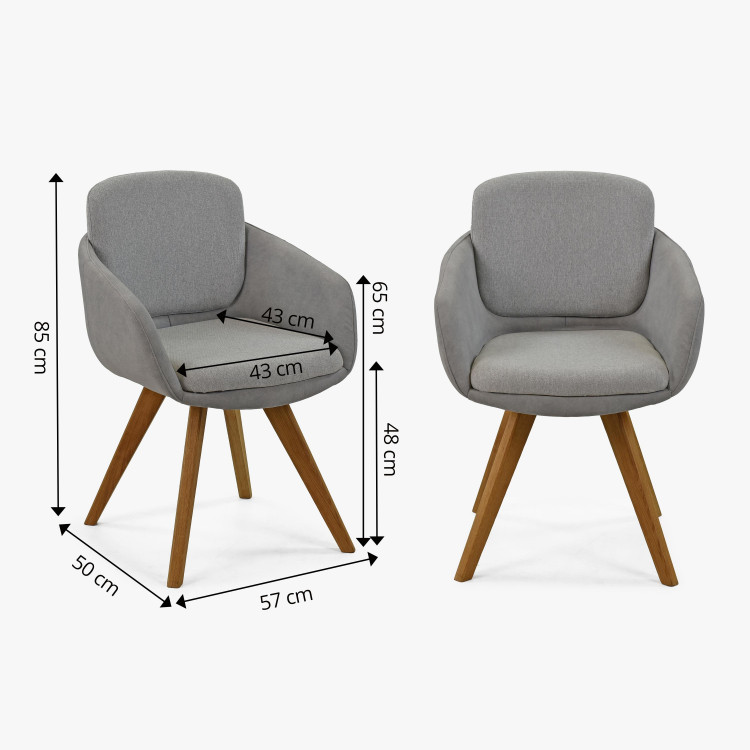 Étkezőszék szürke színű tölgyfa lábakkal  - 7