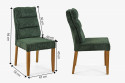 Zöld szék tölgyfa lábakkal, kordbársony anyaggal  - 7