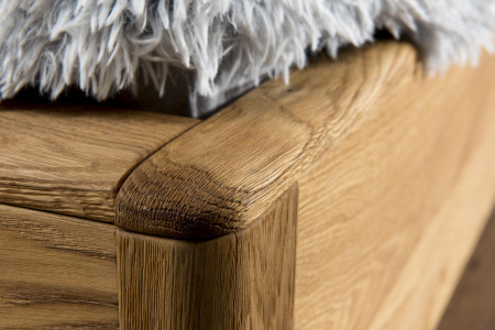 Tömör tölgyfa ágy ágyneműtartóval, Texas 200 cm  - 3