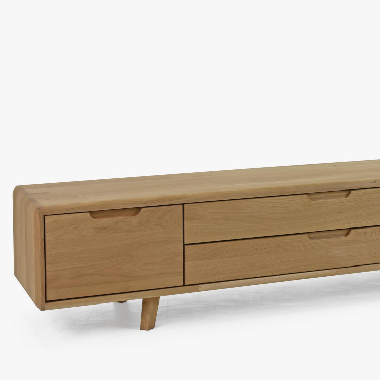 TV szekrény, tömör fehér tölgyfa, lábakon  - 1