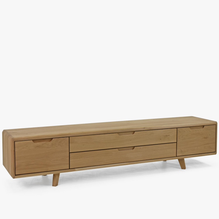 TV szekrény, tömör fehér tölgyfa, lábakon  - 2