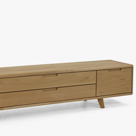 TV szekrény, tömör fehér tölgyfa, lábakon  - 4