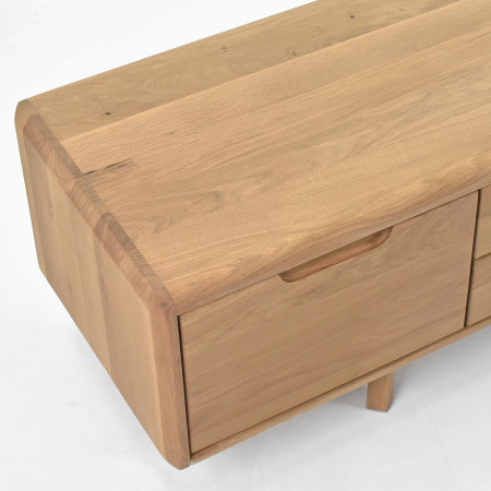 TV szekrény, tömör fehér tölgyfa, lábakon  - 5