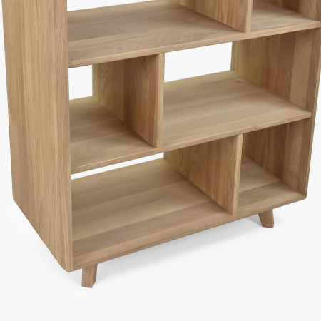 Tölgyfa polc, fehér tölgy színű, lábakon  - 4