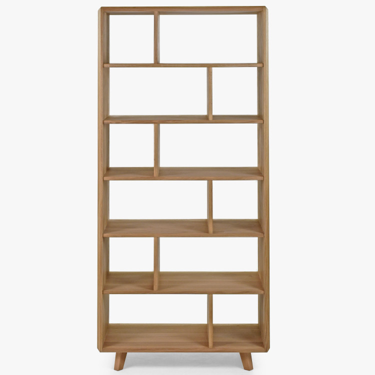 Tölgyfa polc, fehér tölgy színű, lábakon  - 6