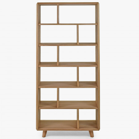 Tölgyfa polc, fehér tölgy színű, lábakon  - 6