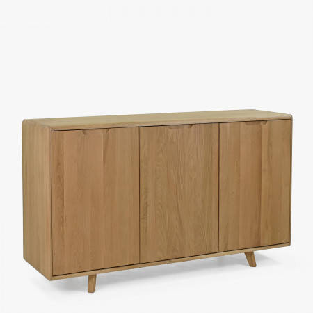 Tölgyfa komód ajtókkal, fehér tölgy színű  - 4