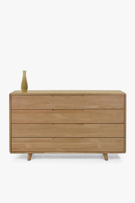 Komód tölgyfehér hálószobába fiókokkal.  - 0 2