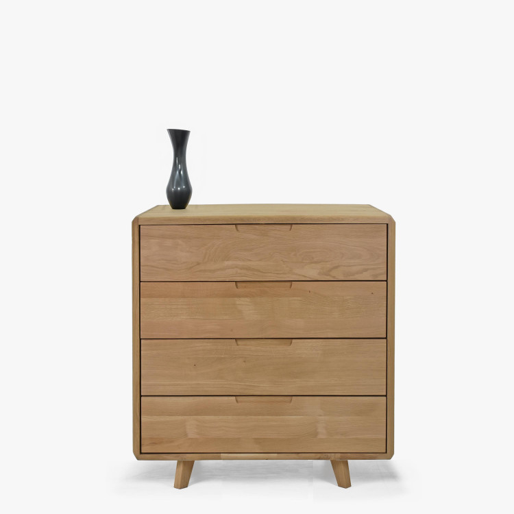 Komód tömör fehér tölgy hálószobába fiókokkal  - 6