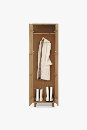 Előszoba szekrény, tömörfa, fehér tölgy  - 1 2