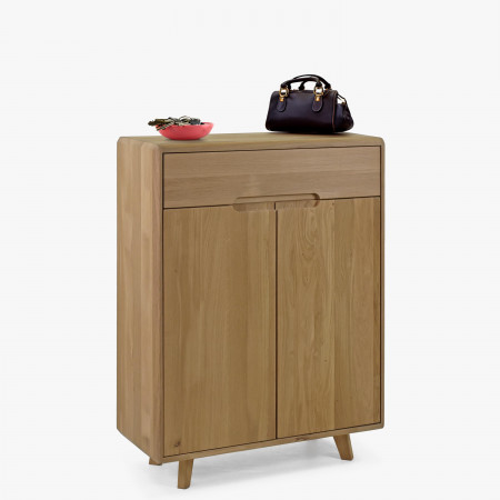 Tömör cipősszekrény, fehér tölgy  - 0