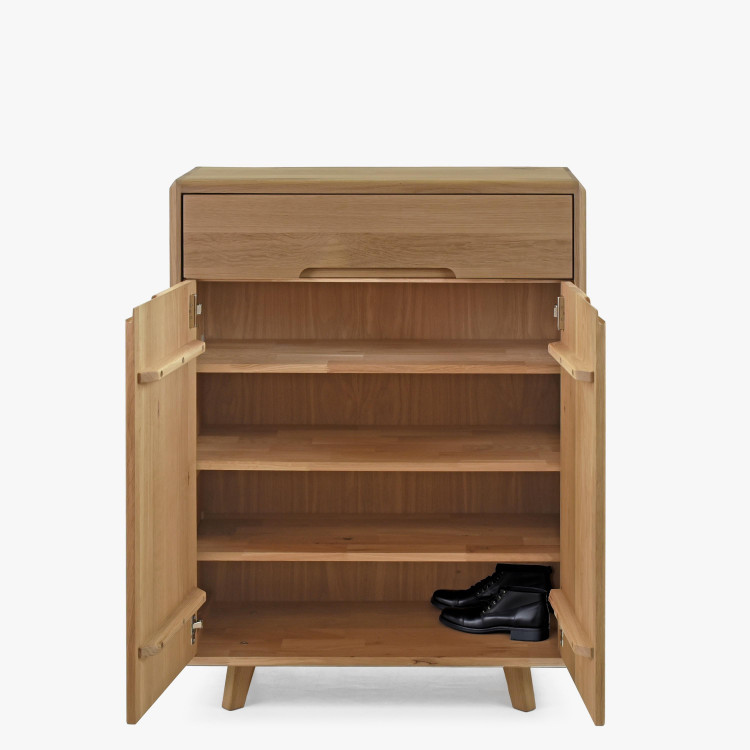 Tömör cipősszekrény, fehér tölgy  - 6