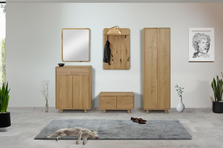 Tömör cipősszekrény, fehér tölgy  - 10