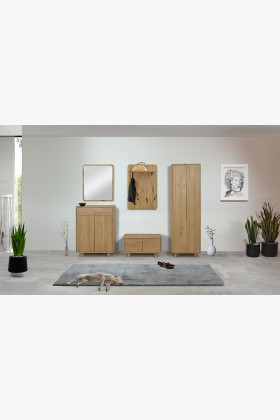 Tölgyfa tükör fehér tölgy színű 70 x 85 cm  - 0 2