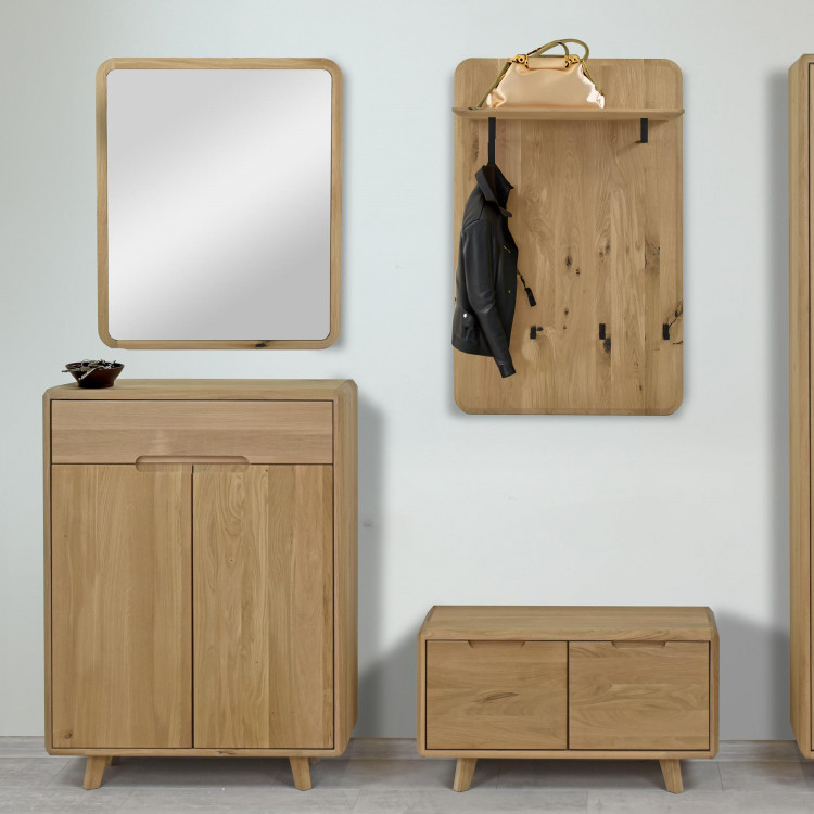 Tölgyfa tükör fehér tölgy színű 70 x 85 cm  - 2