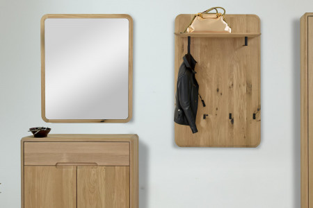 Tölgyfa tükör fehér tölgy színű 70 x 85 cm  - 6