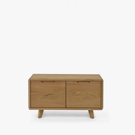 Előszobai padok ajtóval, fehér tölgy tömörfa  - 5