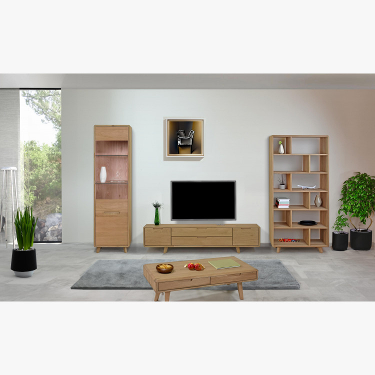 Egyajtós vitrin masszív fehér tölgy üveges  - 2