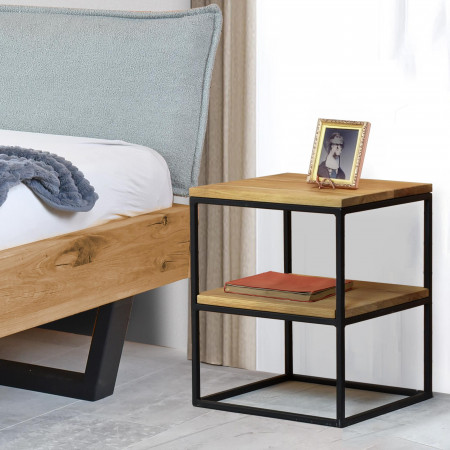 Tömör tölgyfa kisasztal typ 13  - 4