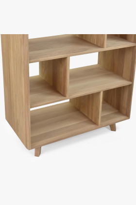 Tömör tölgyfa nappali szekrénysor, bianco színű  - 0 2